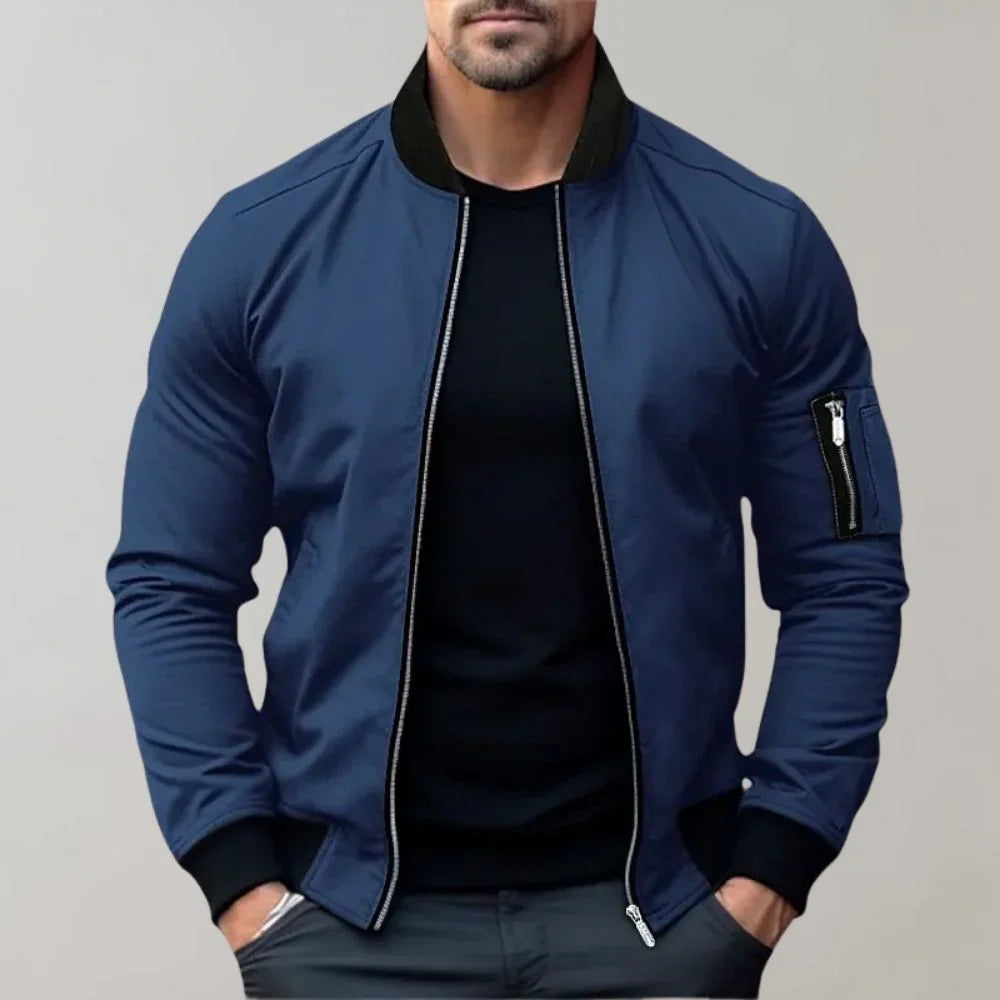 Veste Zippée Décontractée À Manches Longues Pour Hommes | Bomber