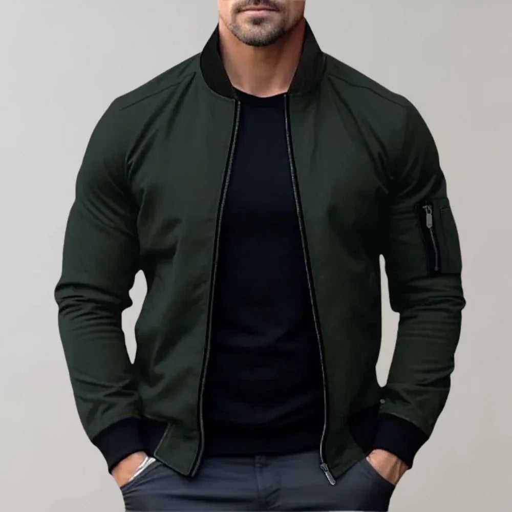 Veste Zippée Décontractée À Manches Longues Pour Hommes | Bomber