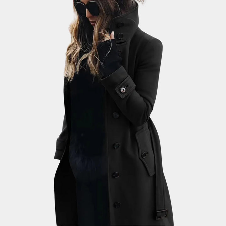 Trench coat Élégant D'hiver Avec Ceinture Pour Femme | Longue