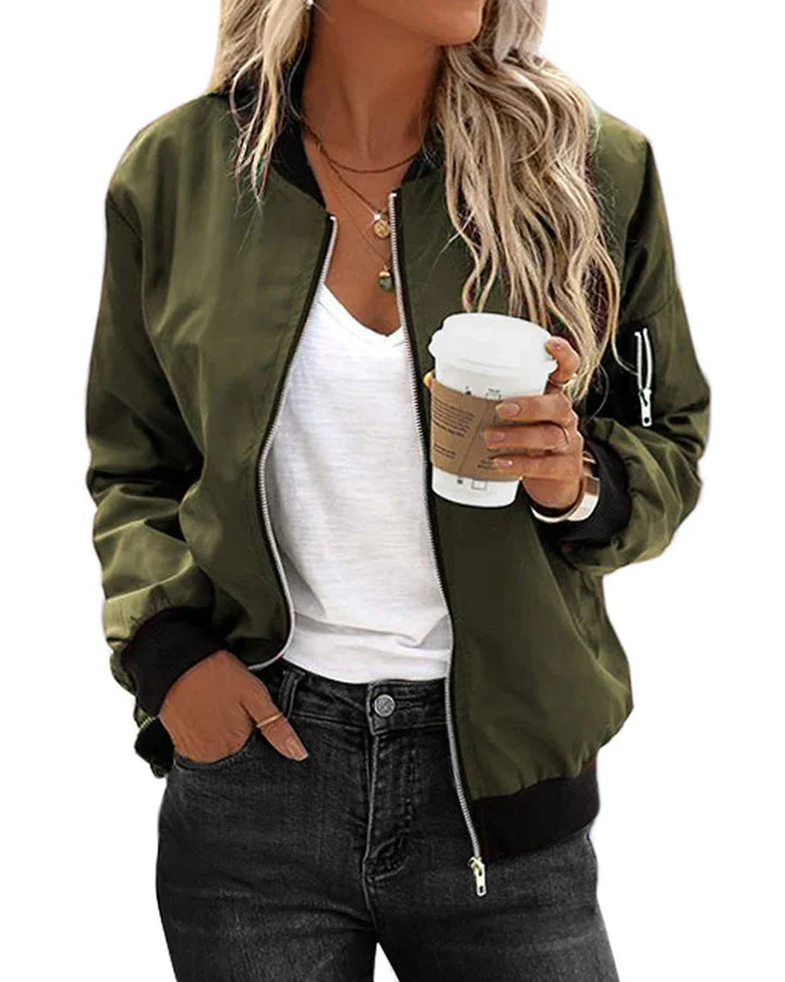 Veste Bomber Manches Longues Pour Femmes | Classique
