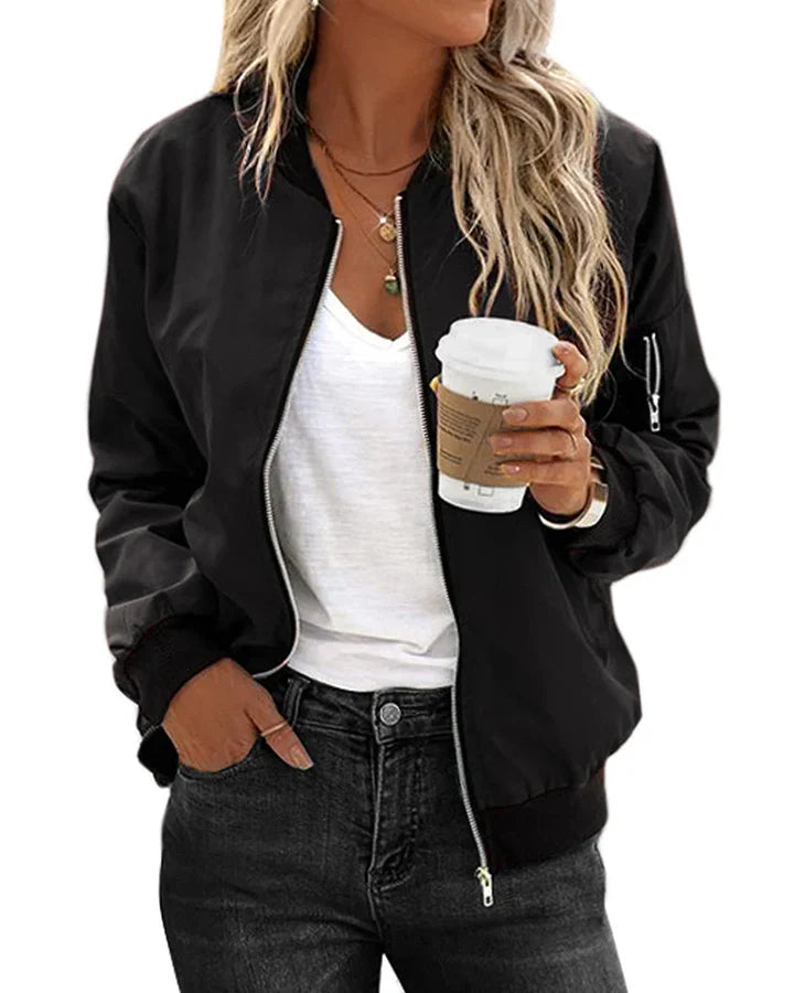 Veste Bomber Manches Longues Pour Femmes | Classique