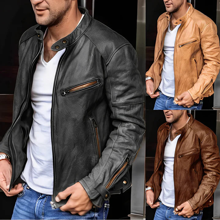 Veste De Biker Zippée Pour Homme | Manches Longues