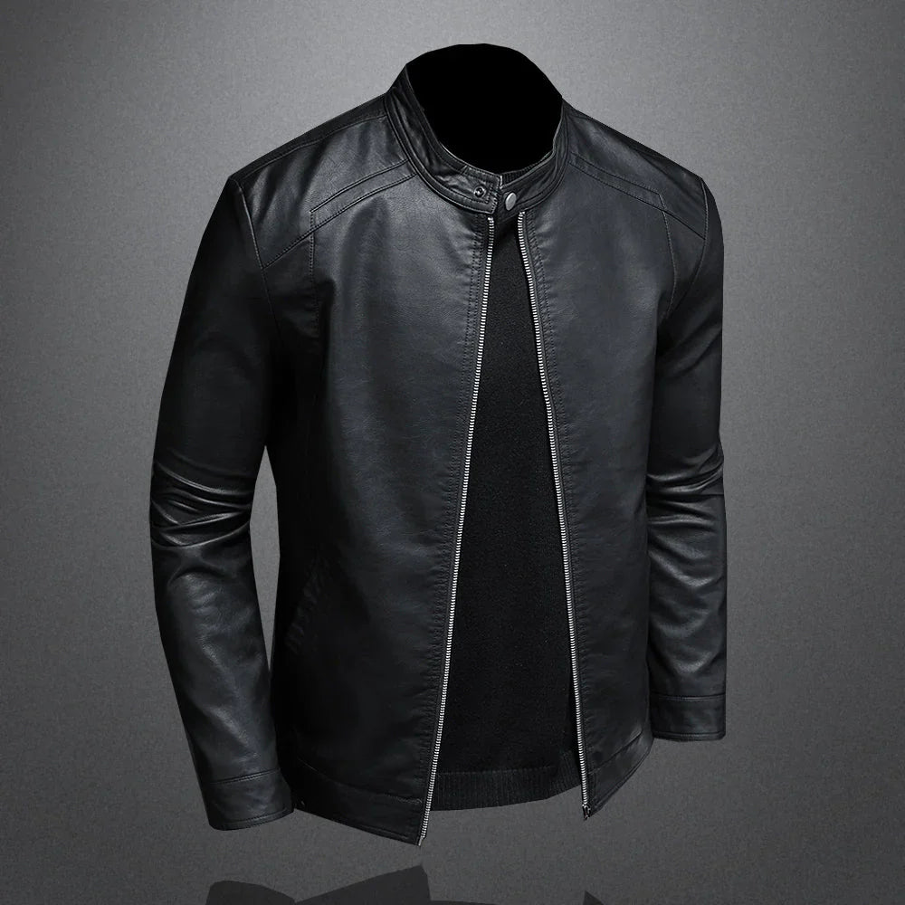 Hommes Coupe Slim Noir Veste | Biker