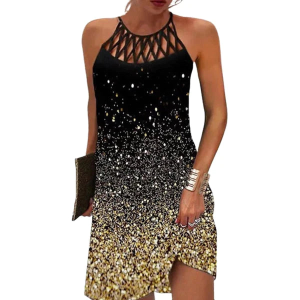 Robe De Soirée Élégante À Sequins Et Dos Nu Pour Femme | Mini