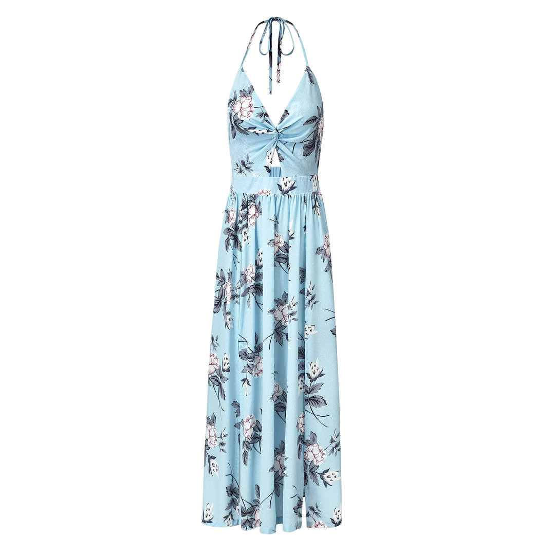 Robe Femme Boho Sans Manches Imprimé Fleur | Maxi