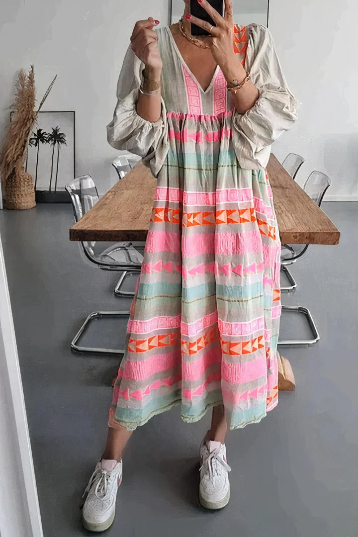 Robe D'été À Imprimé Bohème Pour Femme | Midi