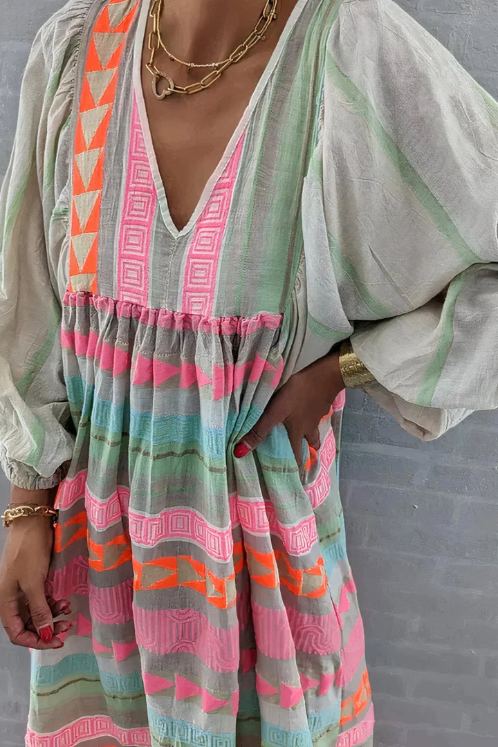 Robe D'été À Imprimé Bohème Pour Femme | Midi