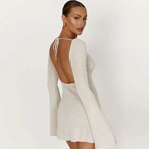Ligaya | Robe À Manches Évasées Pour Femme | Mini
