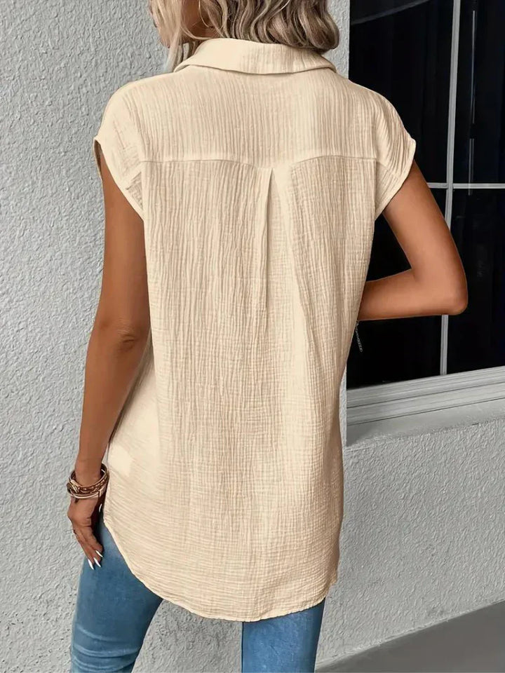 Casual Button-Down Shirt for Women |  Short sleeves