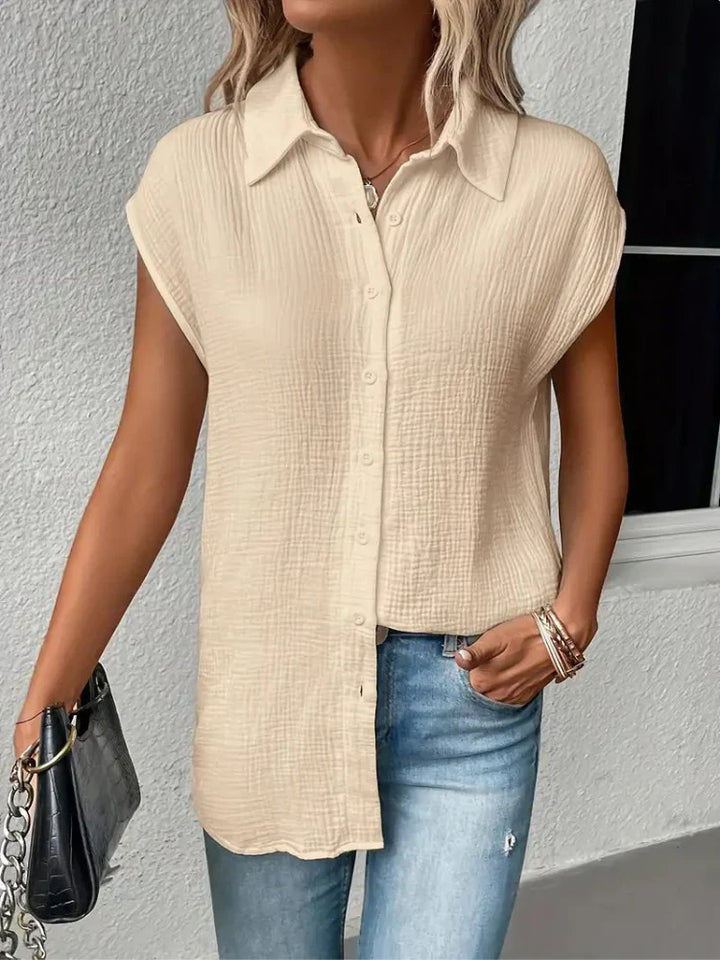Casual Button-Down Shirt for Women |  Short sleeves