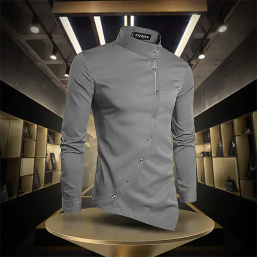 Marvin | Retro Stand Collar Shirt for Men | Long sleeves