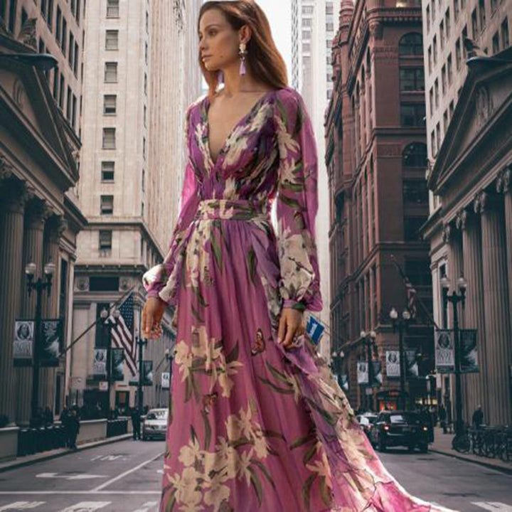 Evadni | Femme Robe longue élégante | Violet