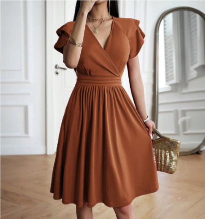Robe D'invitée De Mariage Décontractée Évasée Pour Femme | Mini
