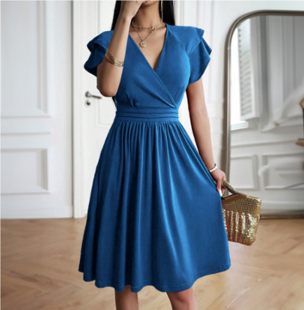 Robe D'invitée De Mariage Décontractée Évasée Pour Femme | Mini