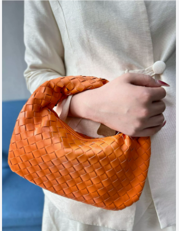 Femme Elégante Poignée Nouée Hobo Sac | Tissé