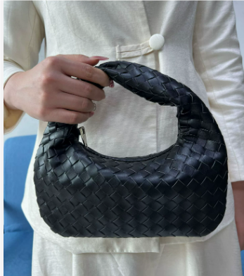 Femme Elégante Poignée Nouée Hobo Sac | Tissé