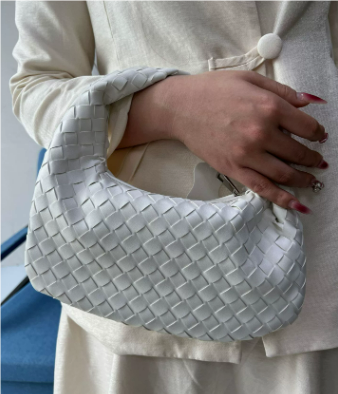 Femme Elégante Poignée Nouée Hobo Sac | Tissé