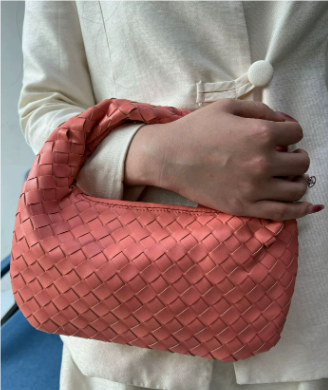 Femme Elégante Poignée Nouée Hobo Sac | Tissé