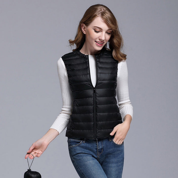 Gilet mit Reißverschluss und V-Ausschnitt für Frauen | Ärmellos