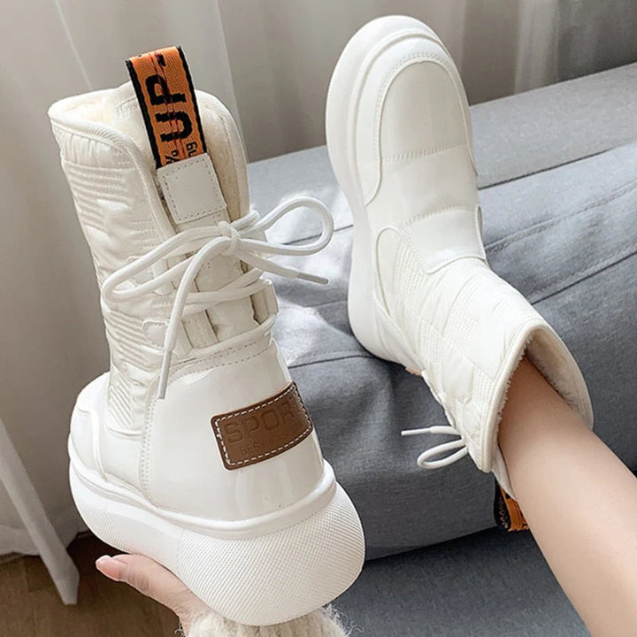 Bottines D'hiver Élégantes À Hauteur De Cheville Pour Femmes | À Lacets