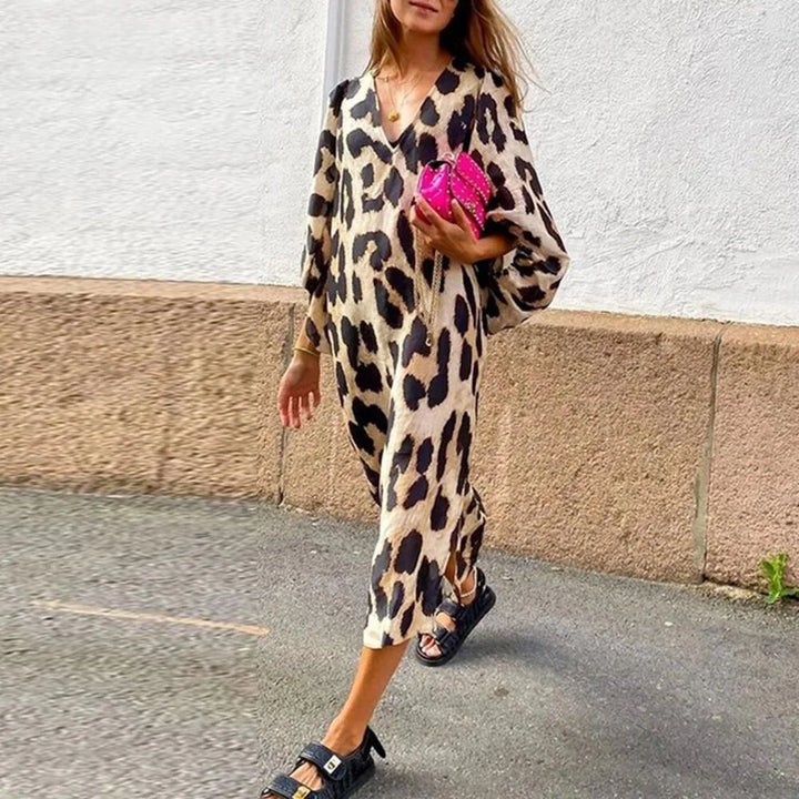 Robe Élégante À Imprimé Léopard Pour Femme | Midi
