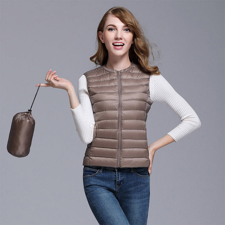 Gilet mit Reißverschluss und V-Ausschnitt für Frauen | Ärmellos