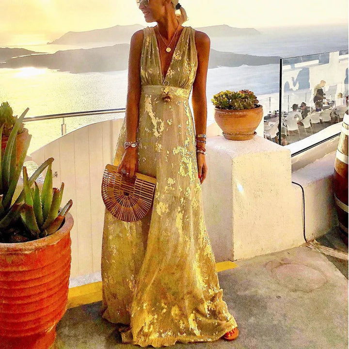 Ich würde gehen | Fließendes Sommerkleid für Frauen | Maxi