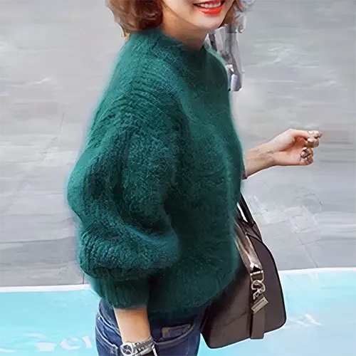 Salma | Pull Doux Pour Femme | Halbgerollter Kragen