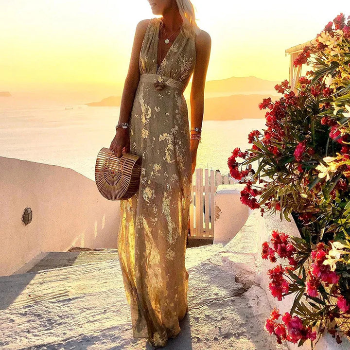 Ich würde gehen | Fließendes Sommerkleid für Frauen | Maxi