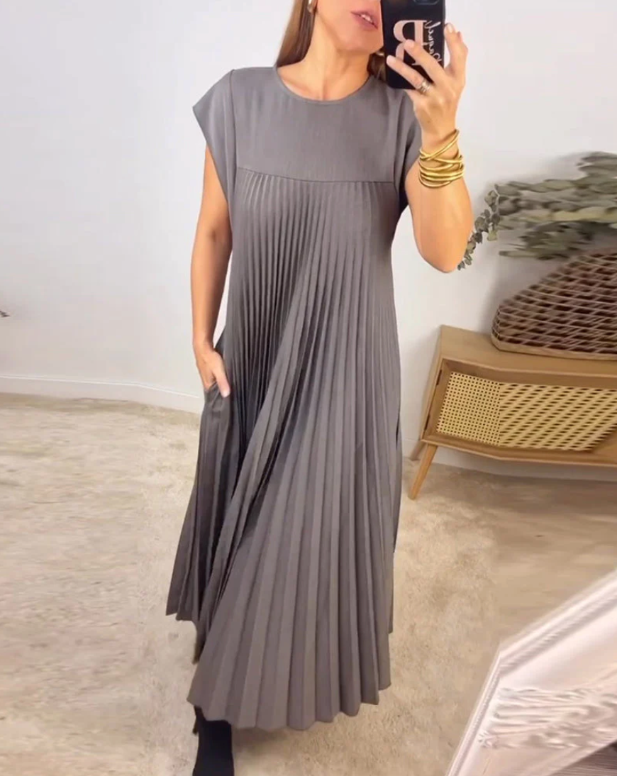 Royal | Robe plissée chic sans manches pour femmes