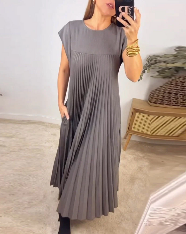 Royal | Robe plissée chic sans manches pour femmes