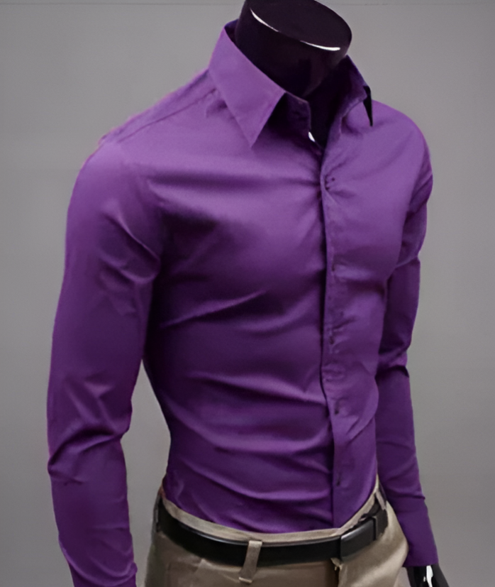 Chemise Formelle Ajustée Pour Hommes | Manches Longues