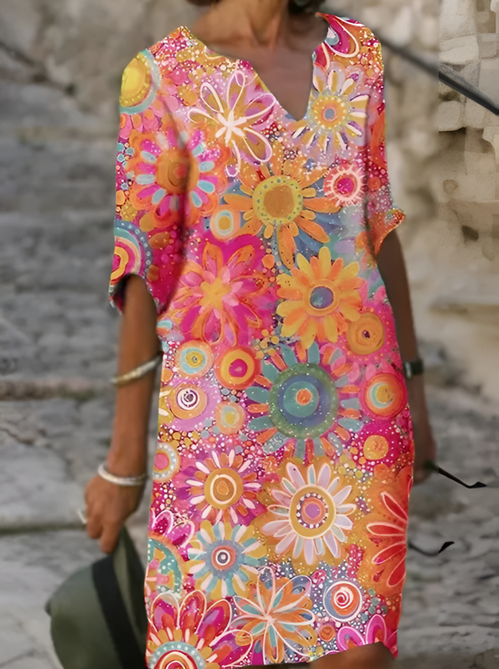 Superbe Robe D'été à Fleurs Pour Femmes | Midi