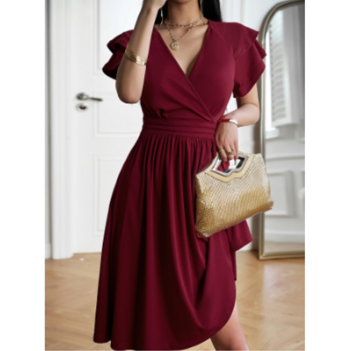 Robe D'invitée De Mariage Décontractée Évasée Pour Femme | Mini