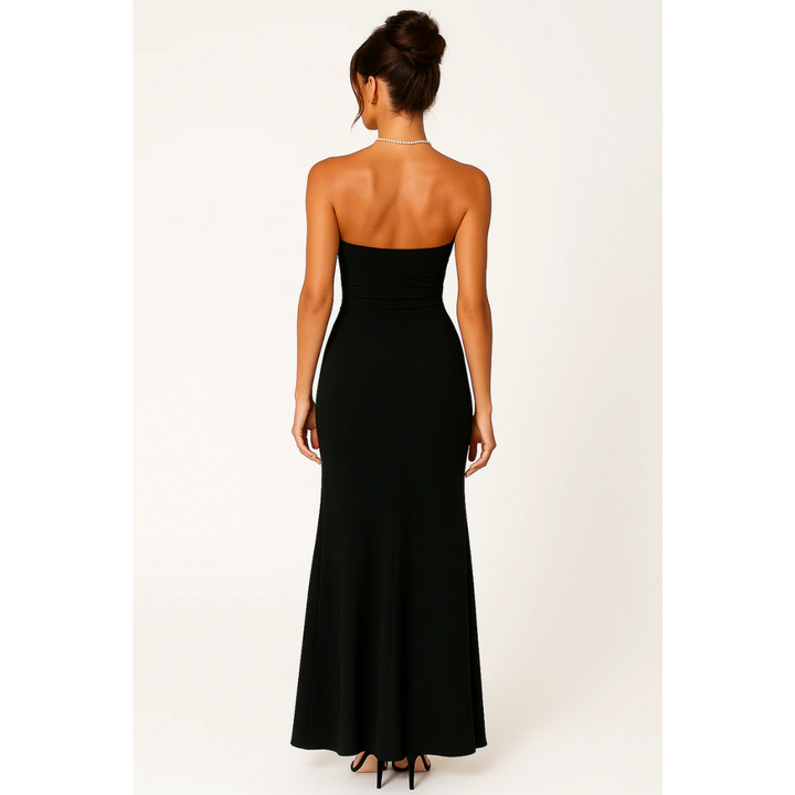 Robe D'invité De Mariage Froncée Sans Bretelles Pour Femmes | Maxi
