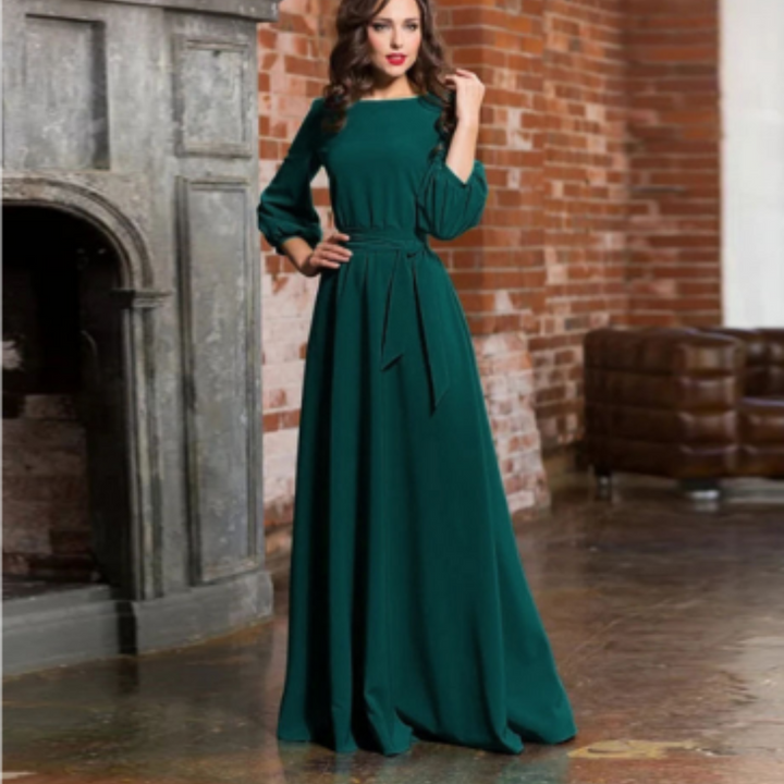 Robe D'invité De Mariage Élégante Et Ceinturée Pour Femme | Midi