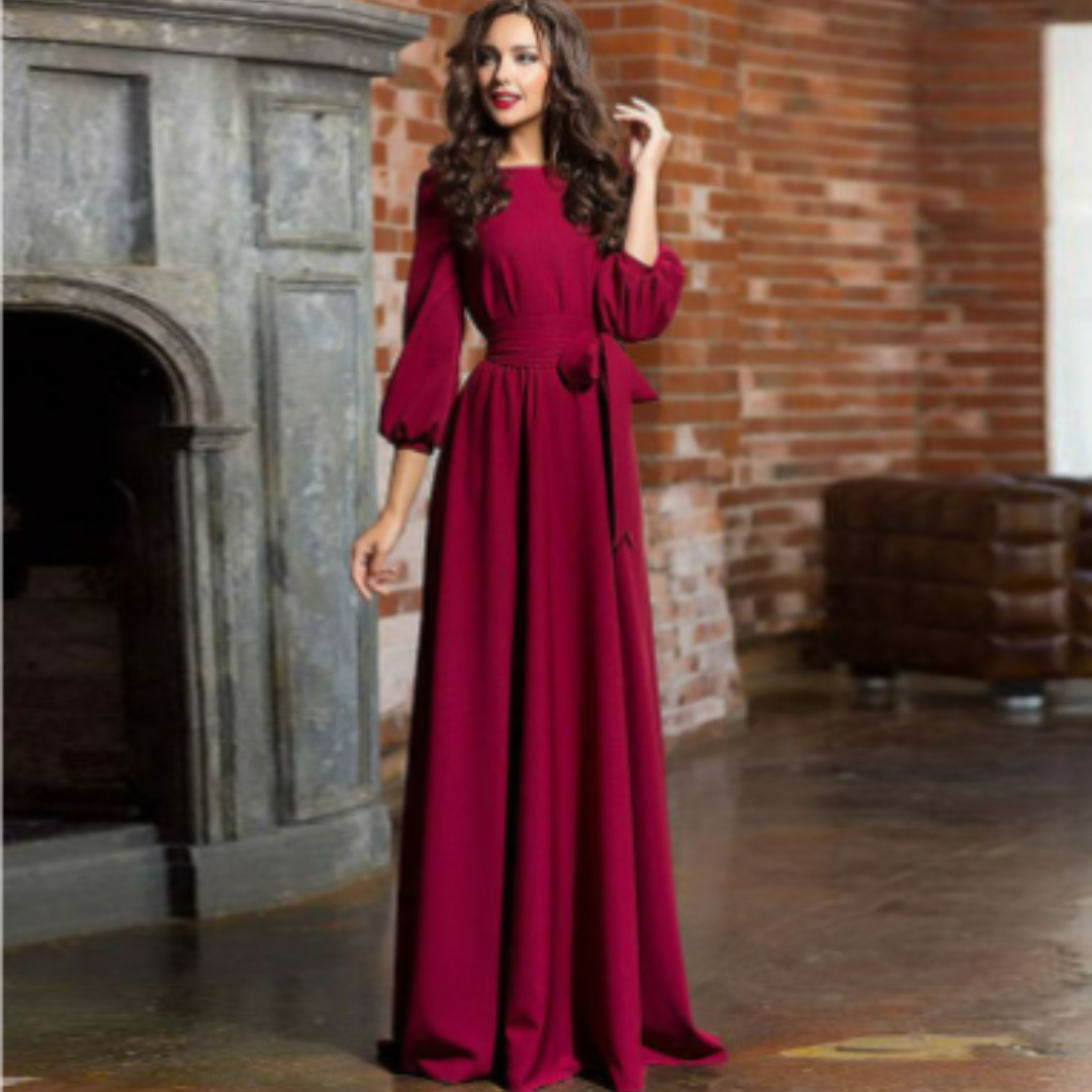Robe D'invité De Mariage Élégante Et Ceinturée Pour Femme | Midi