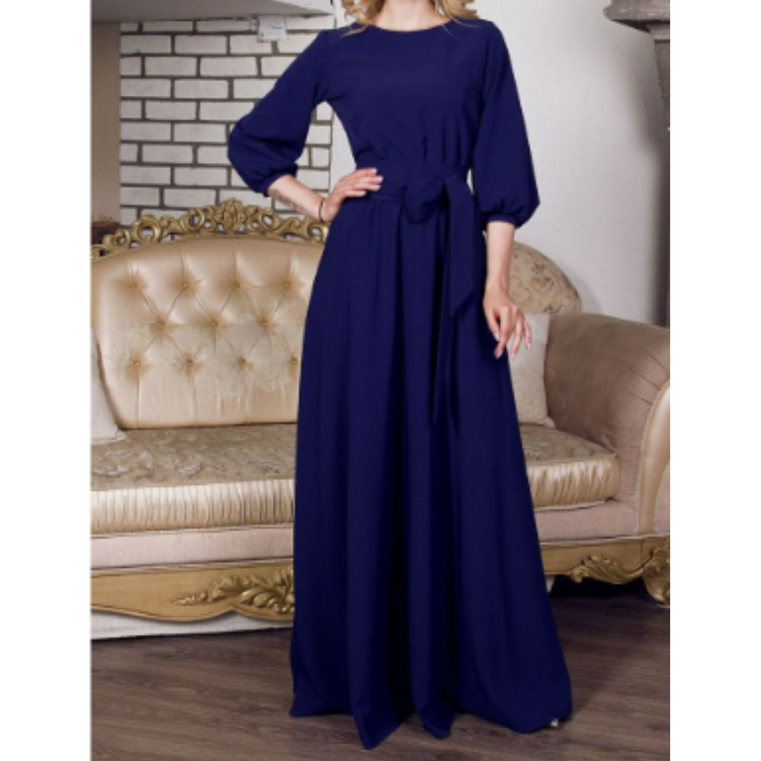 Robe D'invité De Mariage Élégante Et Ceinturée Pour Femme | Midi