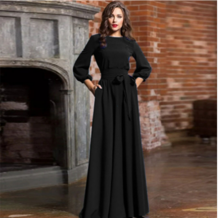Robe D'invité De Mariage Élégante Et Ceinturée Pour Femme | Midi