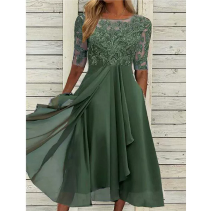 Robe D'invité De Mariage Élégante À Demi-manches | Mini