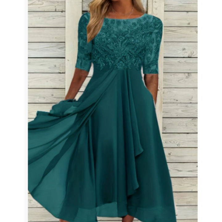 Robe D'invité De Mariage Élégante À Demi-manches | Mini