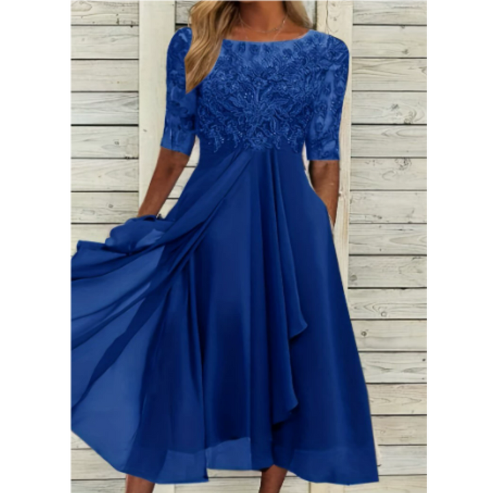 Robe D'invité De Mariage Élégante À Demi-manches | Mini