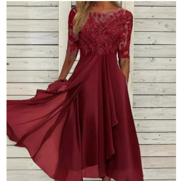 Robe D'invité De Mariage Élégante À Demi-manches | Mini