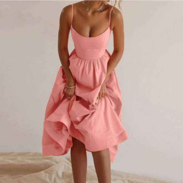 Robe D'invité De Mariage À Bretelles Spaghetti Pour Femmes | Midi