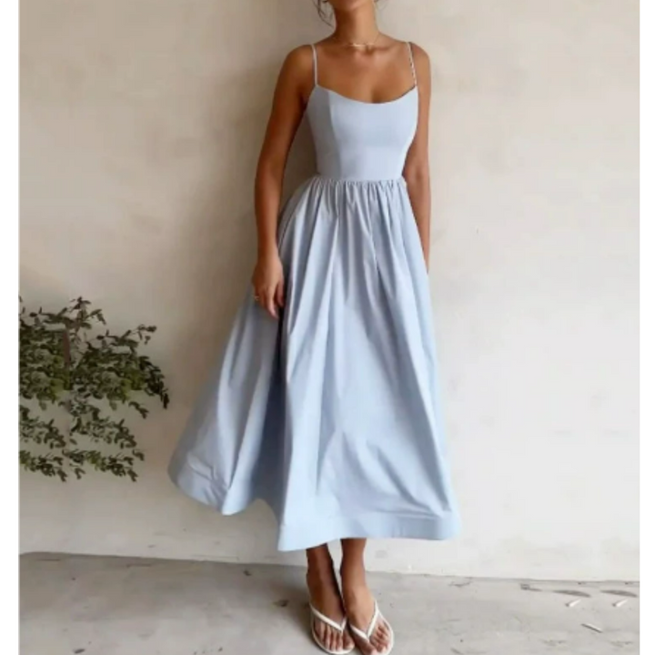 Robe D'invité De Mariage À Bretelles Spaghetti Pour Femmes | Midi