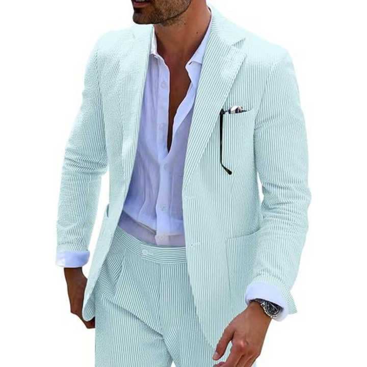Costume D'invité De Mariage À Rayures Pour Hommes | Double Boutonnage