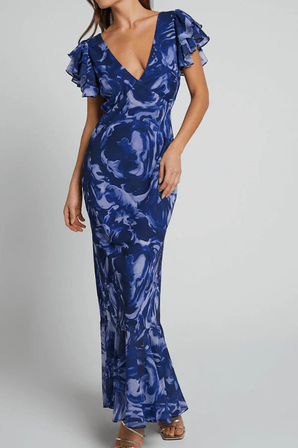 Robe De Soirée Évasée Élégante À Coupe Ajustée Pour Femme | Maxi