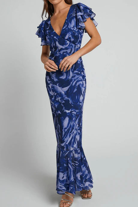 Robe De Soirée Évasée Élégante À Coupe Ajustée Pour Femme | Maxi