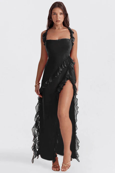 Robe Évasée Fendue Élégante Pour Femme | Maxi
