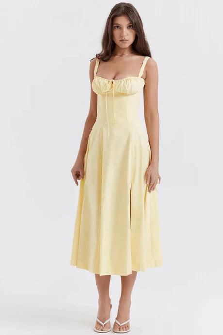 Robe D'été Évasée À Corset Élégant Pour Femme | Midi